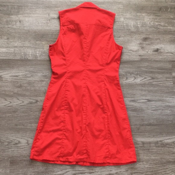 Mexx - Sleeveless Collared Cotton Dress - Red - Picture 4 of 5